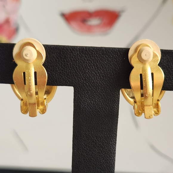 GIVENCHY Gold Plated Pearl Clip-On Earrings - Picture 4 of 7